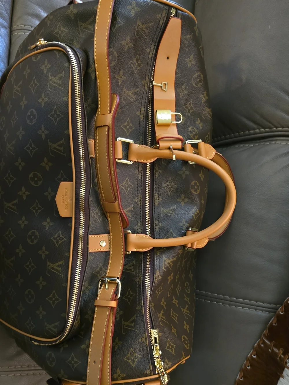 Louis Vuitton Monogram Canvas Duffel in Brown and Tan